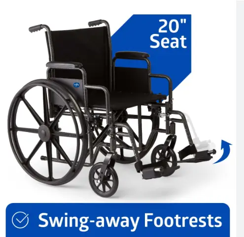 Drive Medical Blue Streak Lightweight Wheelchair - Image 3